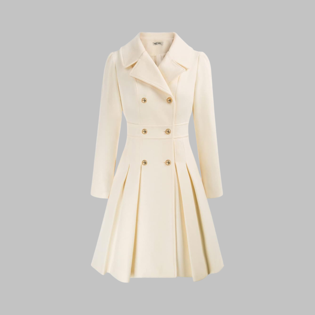 Dami | Women's Classy Long-Sleeve Coat with Double Button Front