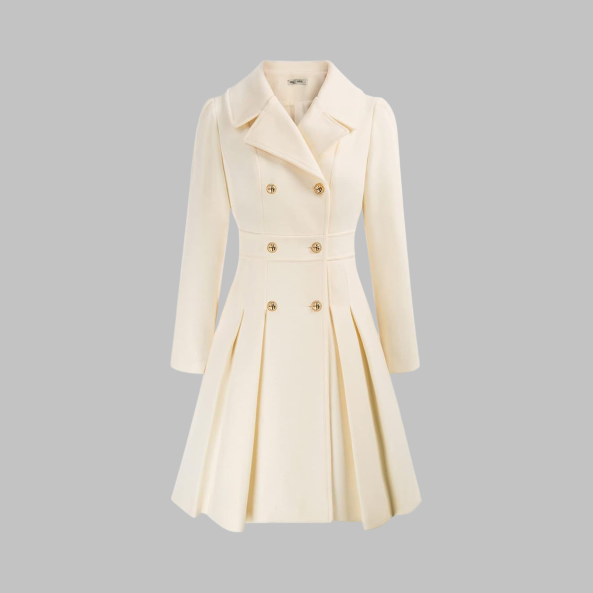 Dami | Women's Classy Long-Sleeve Coat with Double Button Front