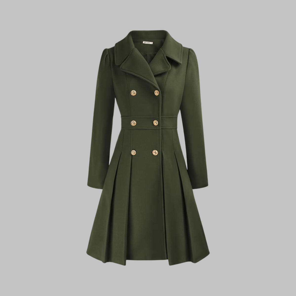 Dami | Women's Classy Long-Sleeve Coat with Double Button Front