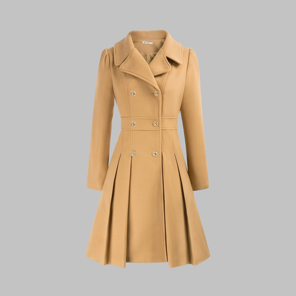 Dami | Women's Classy Long-Sleeve Coat with Double Button Front