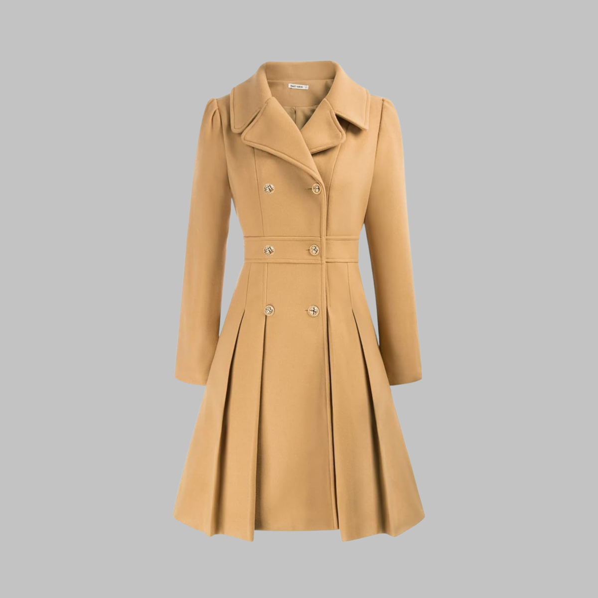 Dami | Women's Classy Long-Sleeve Coat with Double Button Front