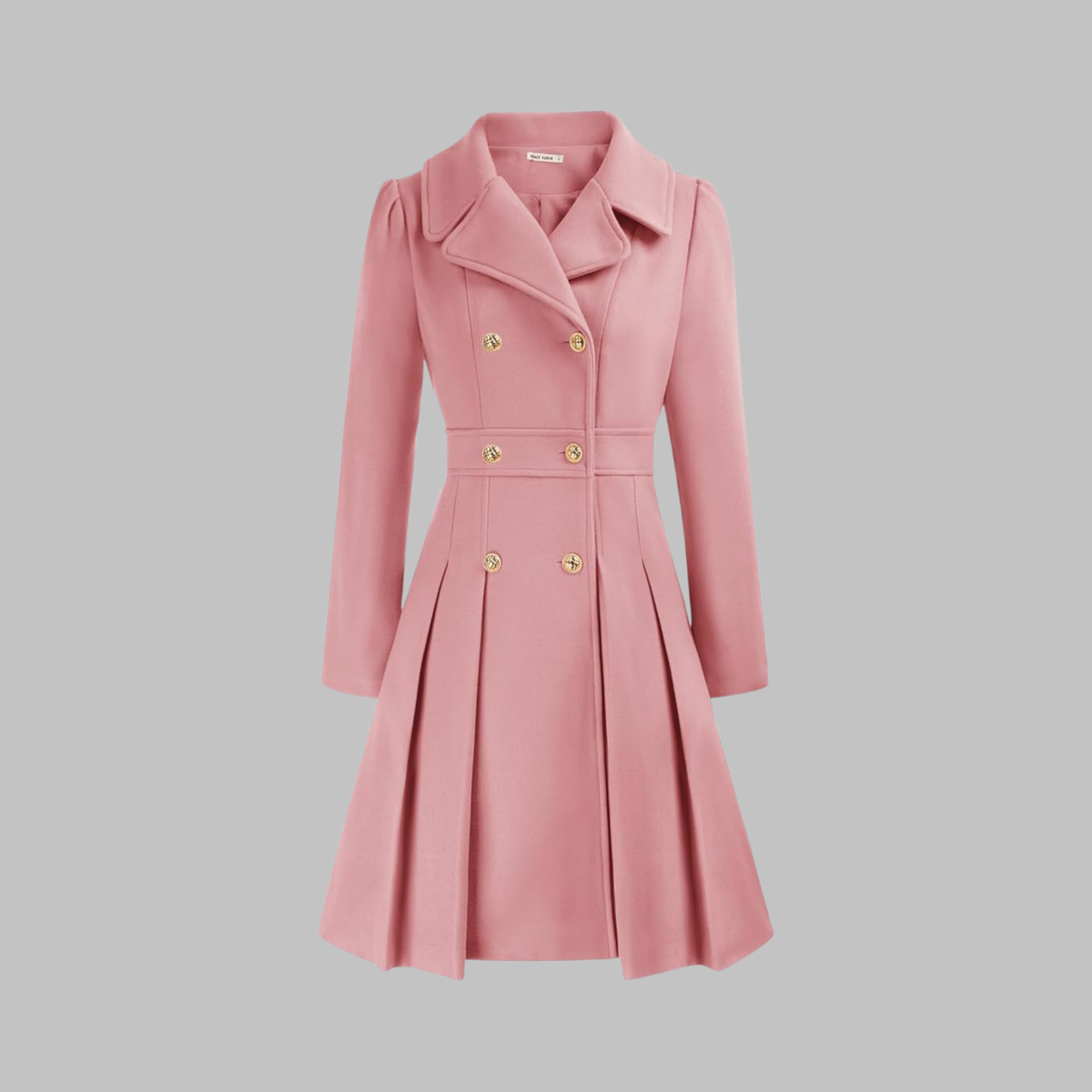 Dami | Women's Classy Long-Sleeve Coat with Double Button Front