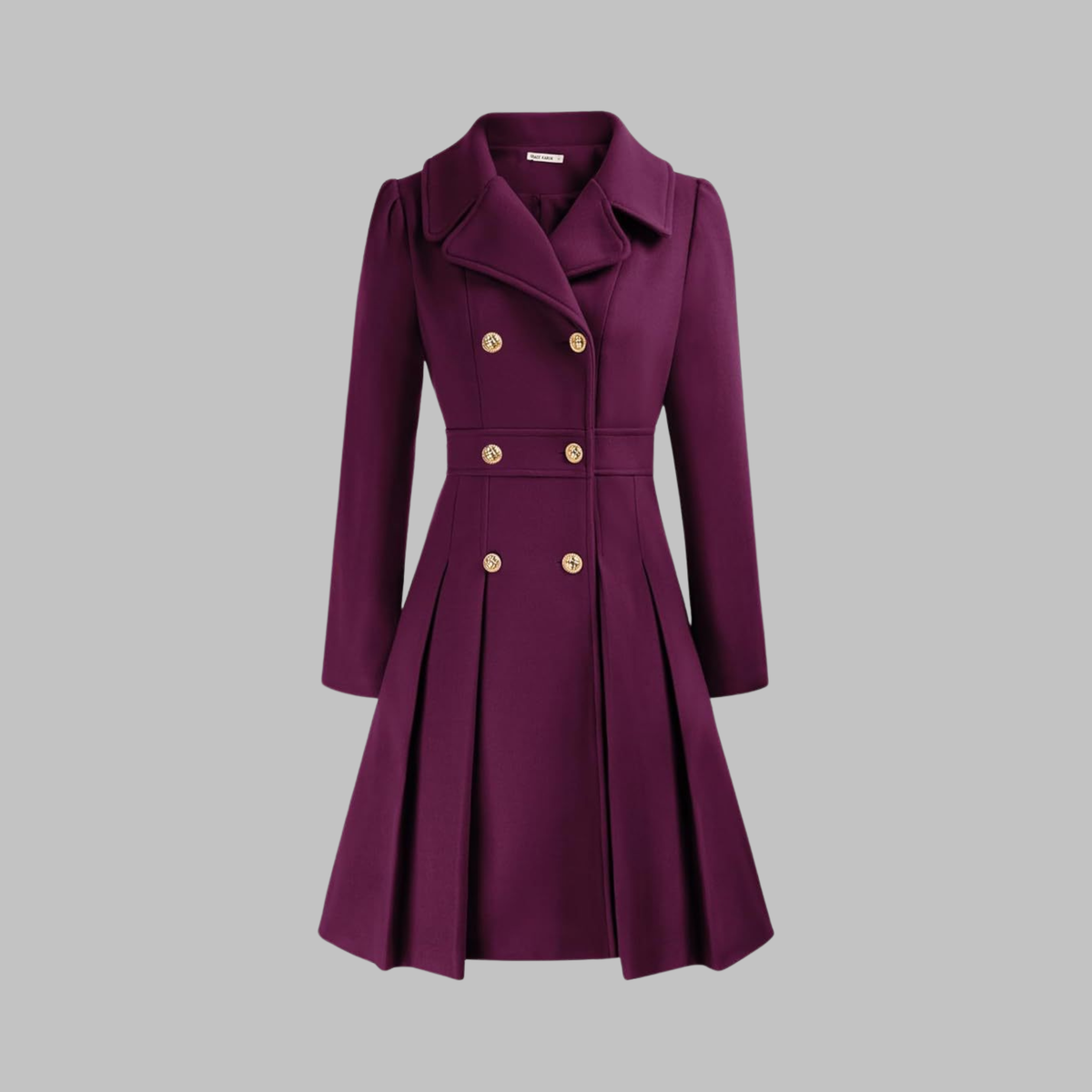 Dami | Women's Classy Long-Sleeve Coat with Double Button Front
