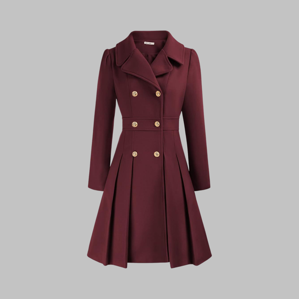 Dami | Women's Classy Long-Sleeve Coat with Double Button Front
