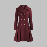 Dami | Women's Classy Long-Sleeve Coat with Double Button Front
