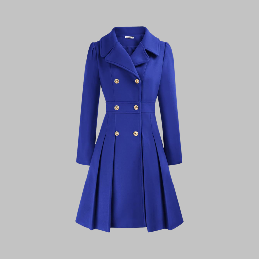 Dami | Women's Classy Long-Sleeve Coat with Double Button Front