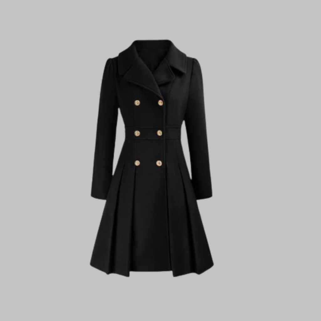 Dami | Women's Classy Long-Sleeve Coat with Double Button Front