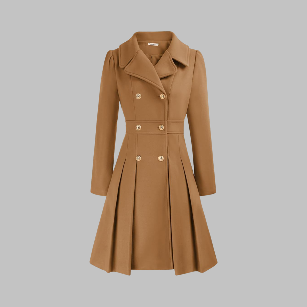 Dami | Women's Classy Long-Sleeve Coat with Double Button Front