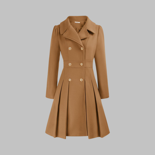Dami | Women's Classy Long-Sleeve Coat with Double Button Front