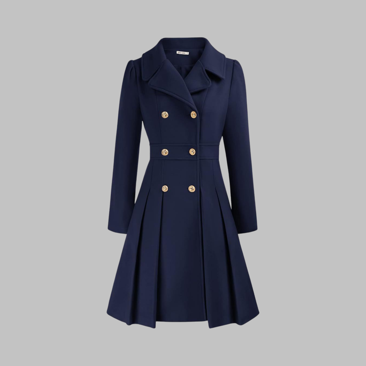 Dami | Women's Classy Long-Sleeve Coat with Double Button Front