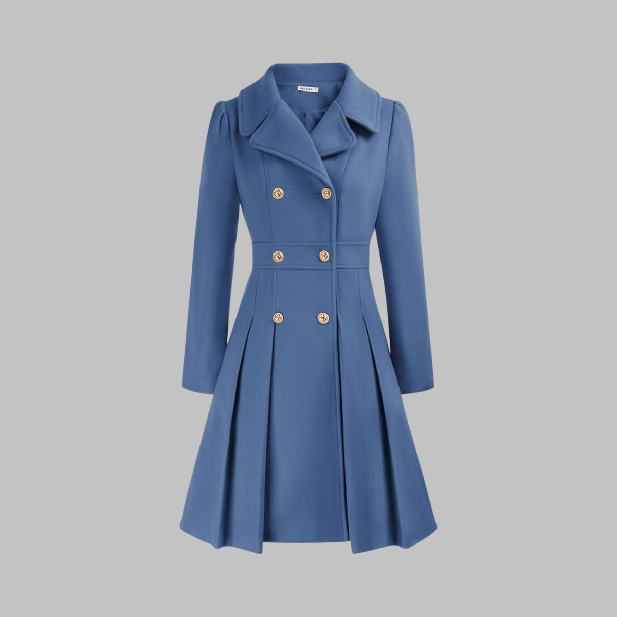 Dami | Women's Classy Long-Sleeve Coat with Double Button Front
