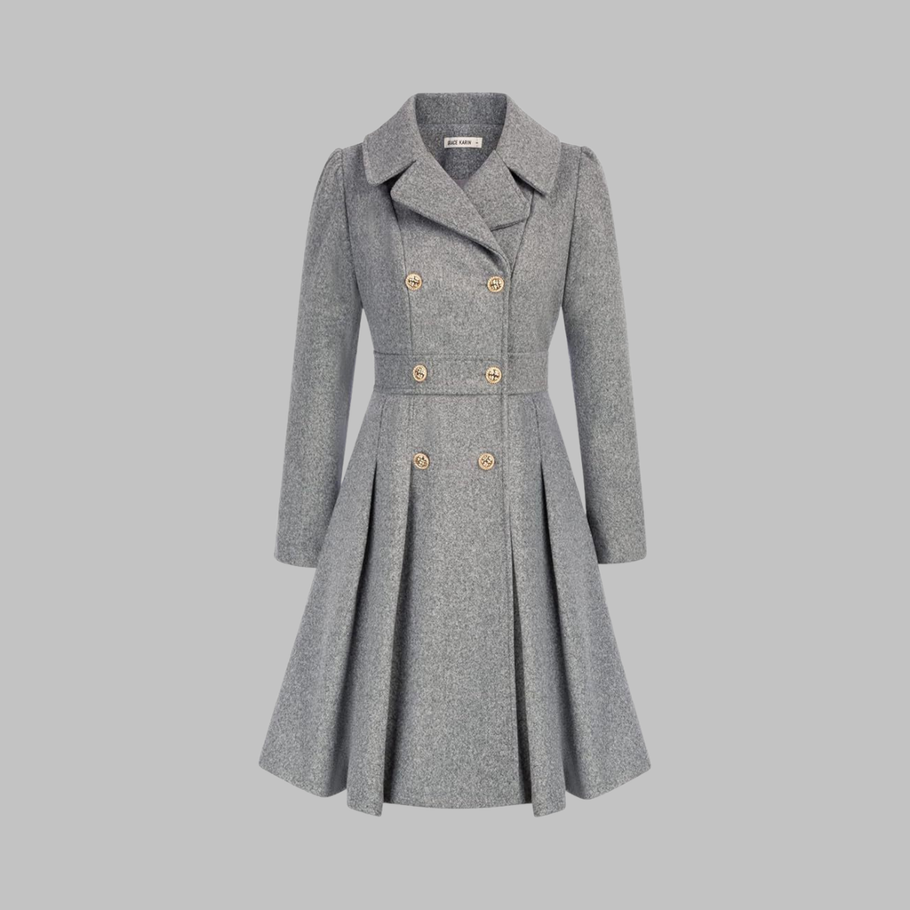 Dami | Women's Classy Long-Sleeve Coat with Double Button Front