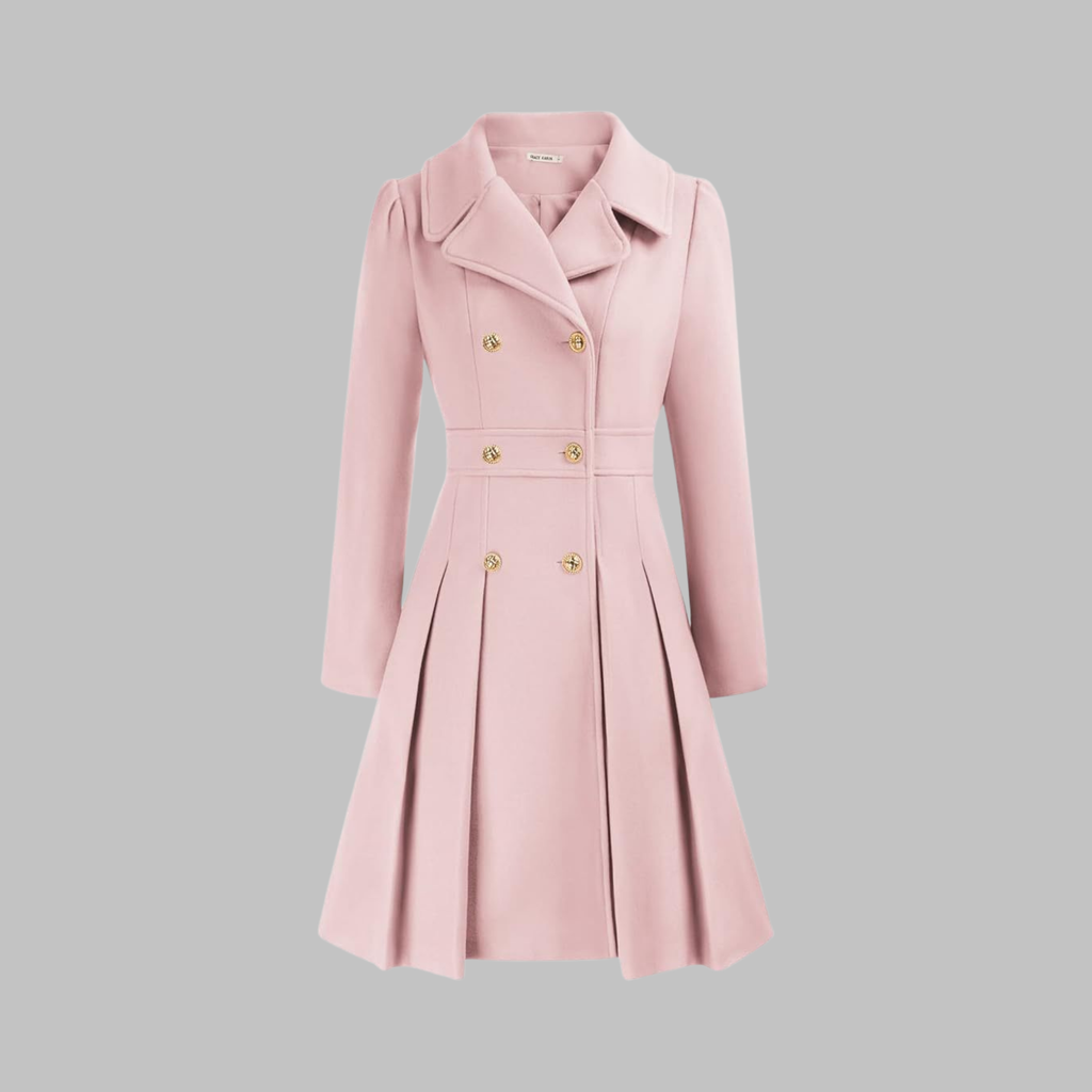 Dami | Women's Classy Long-Sleeve Coat with Double Button Front