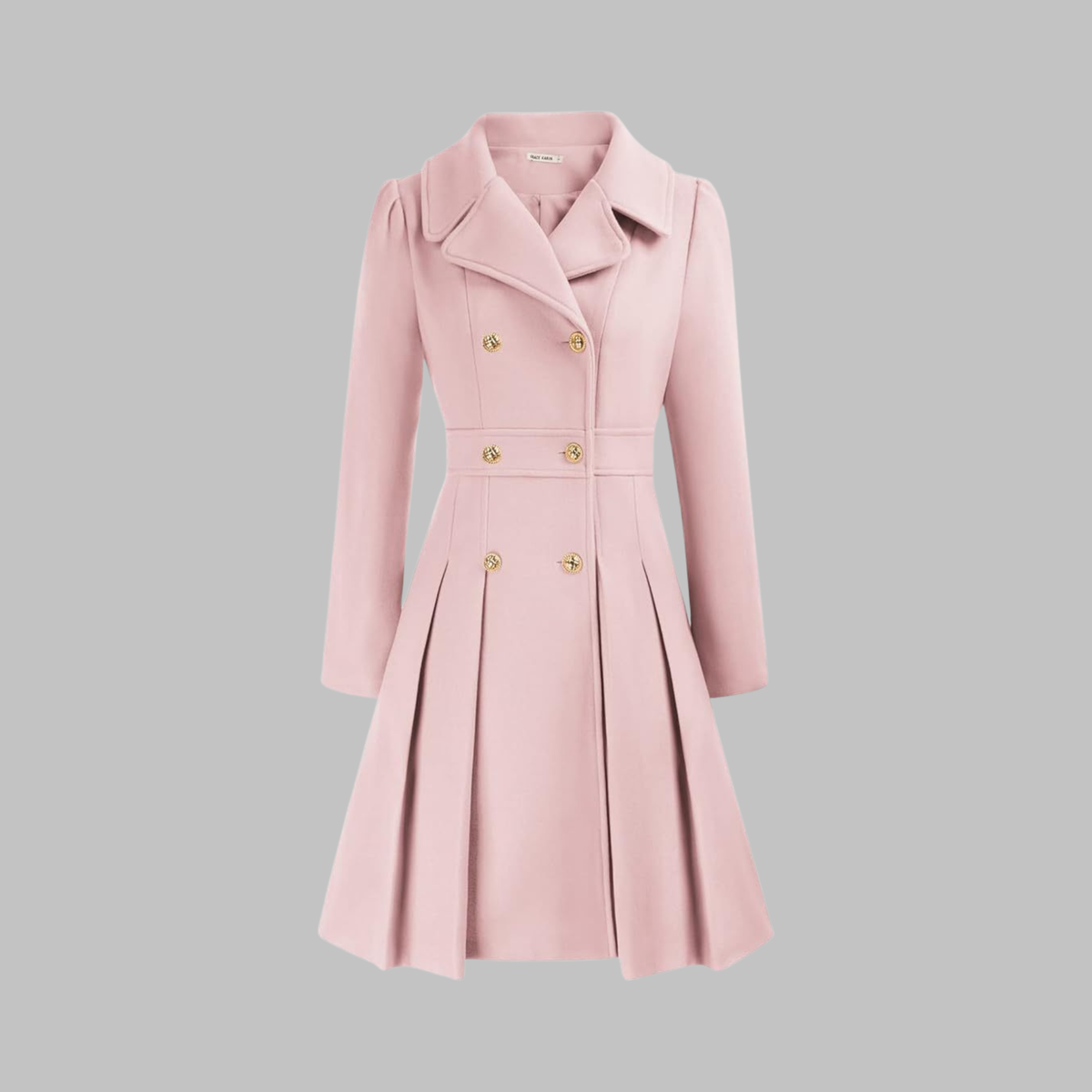 Dami | Women's Classy Long-Sleeve Coat with Double Button Front