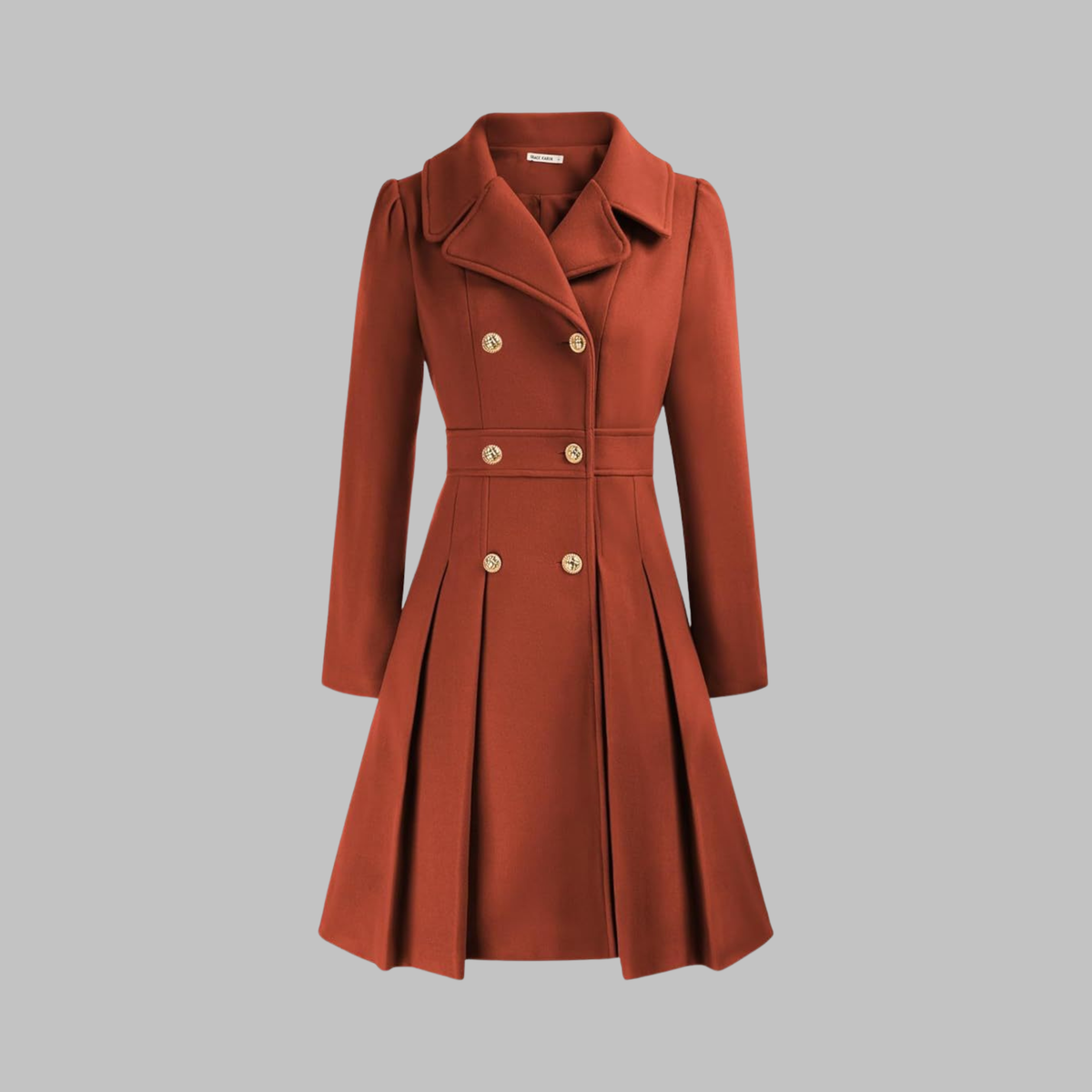 Dami | Women's Classy Long-Sleeve Coat with Double Button Front