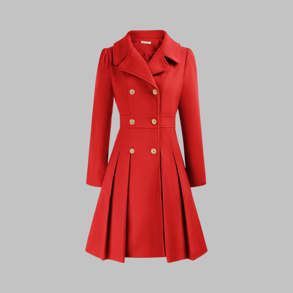Dami | Women's Classy Long-Sleeve Coat with Double Button Front