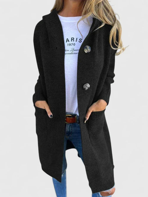 Giulyanrah | Women's Longline Button Cardigan with Deep Front Pockets