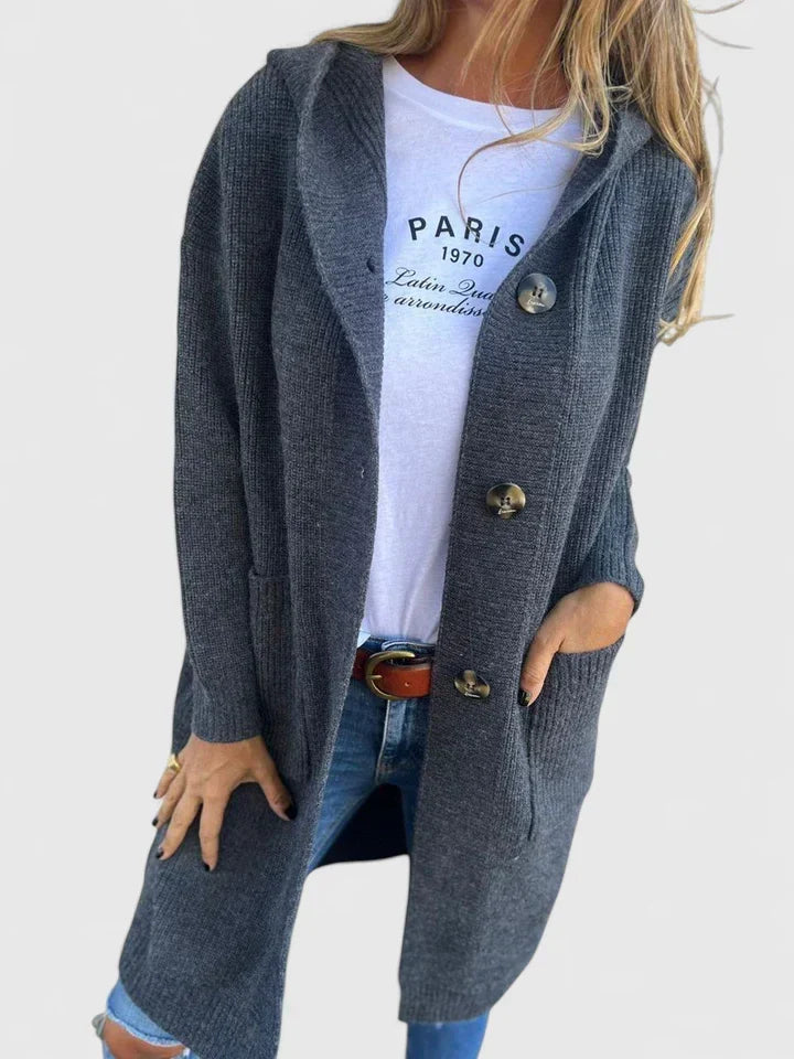 Giulyanrah | Women's Longline Button Cardigan with Deep Front Pockets
