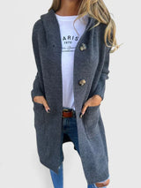 Giulyanrah | Women's Longline Button Cardigan with Deep Front Pockets