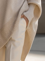 Jennifer | Women's Oversized Round-Neck Sweater with Asymmetrical Hem