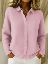 Lisa | Women's Classic Knitted Button Cardigan with Refined Collar