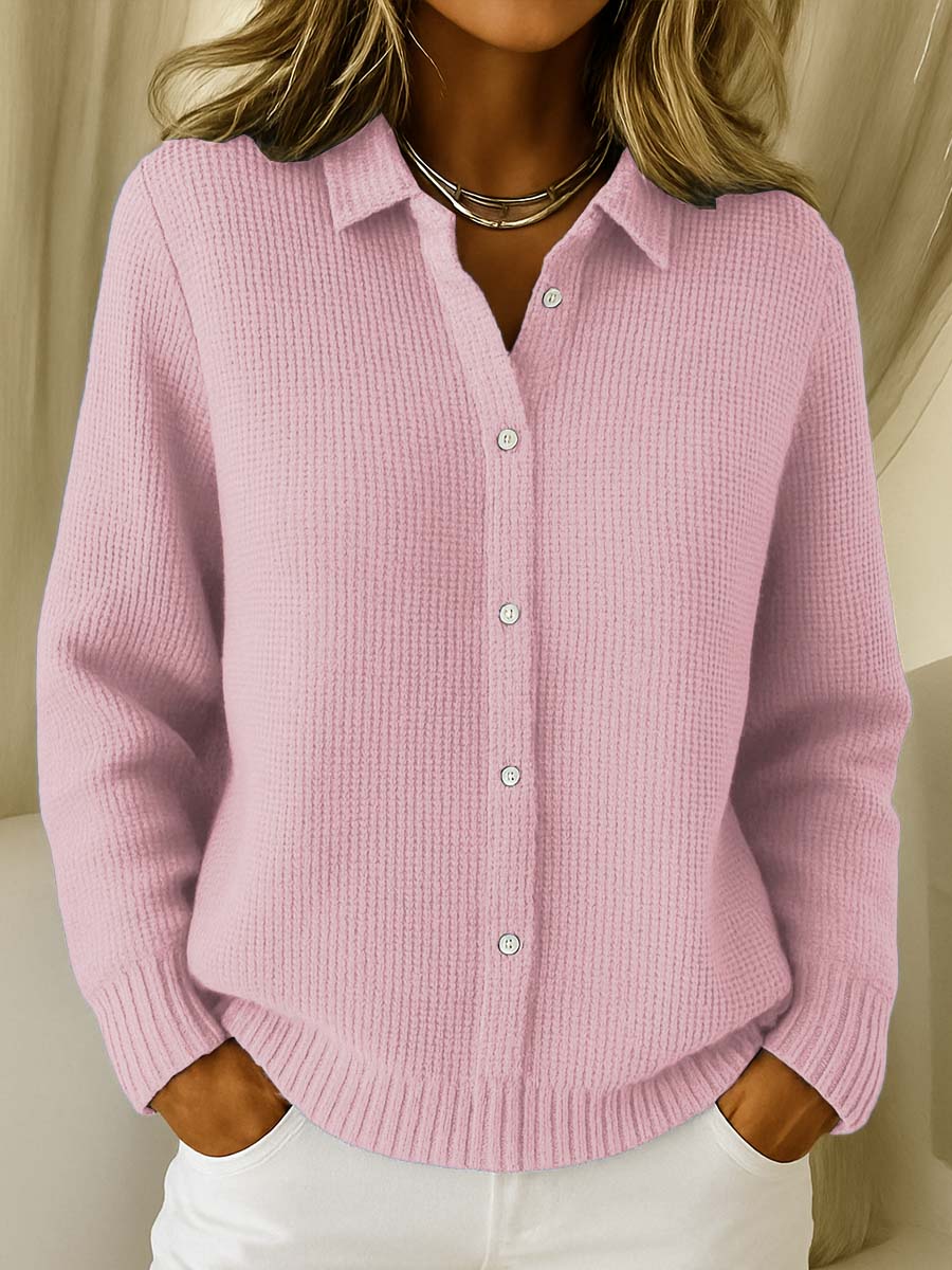 Lisa | Women's Classic Knitted Button Cardigan with Refined Collar
