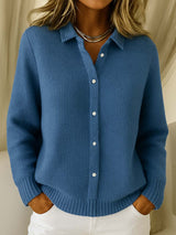 Lisa | Women's Classic Knitted Button Cardigan with Refined Collar