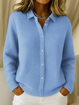 Lisa | Women's Classic Knitted Button Cardigan with Refined Collar