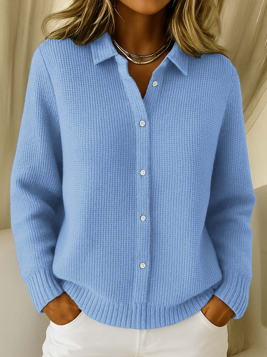 Lisa | Women's Classic Knitted Button Cardigan with Refined Collar
