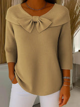 Neeko | Women's Fitted Elegant Sweater With Bow Detail
