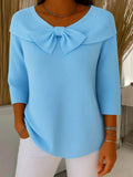 Neeko | Women's Fitted Elegant Sweater With Bow Detail