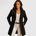 Rheya | Women's Slim-Fit Coat with Classic Lapels and Button Closure